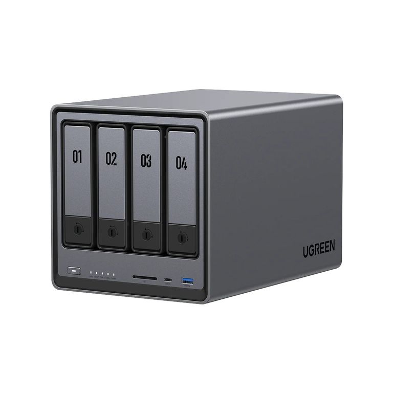 NASync DXP4800 4-Bay NAS Enclosure M2 NVMe HDMI 4K 2 x 2.5GbE 8GB - 25371