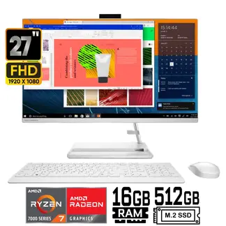 LENOVO - All in One IdeaCentre 3 27" FHD Ryzen 7 7730U Ram16GB SSD 512GB Windows 11