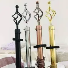 GENERICO - Set de Tubo / Barra de Cortina de Metal expandible de 1.20 metros a 2 metros - NEGRO