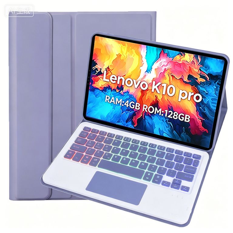 Tablet Pad K10 Pro 4GB+128GB 10.6“ 2KLCD MediaTek G80 7700MAh Gris+Morado luminsos teclado