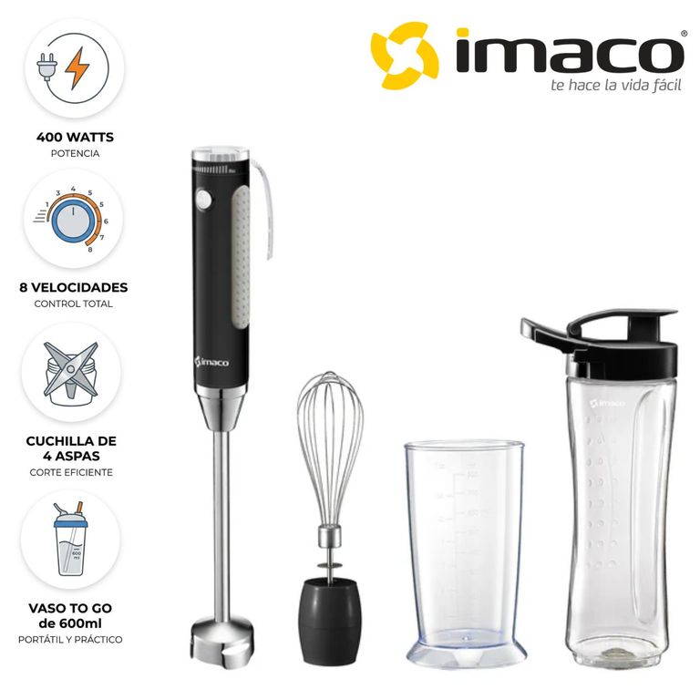 Licuadora Manual HB400 8 vel 400 Watts – Negro