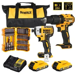 DEWALT - Taladro Percutor1/2" + Atornillador Impacto1/4" +45Pz