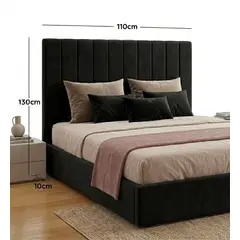 GENERICO - CAMA LINEAL OFERTA - NEGRO 1.5 PLAZAS