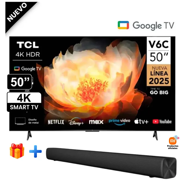Televisor 50 50V6C LED UHD 4K Smart TV + Soundbar Xiaomi