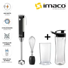IMACO - Batidora de inmersión HB400 con accesorios 400 Watts - Negro