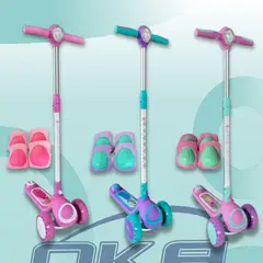 OKA - SCOOTER PARA NIÑOS MAXI CON LUCES LED, Bluetooth y Altura Regulable