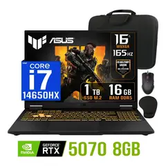 ASUS - Laptop TUF Gaming F16 16″ WUXGA 165Hz Core i7-14650hx Ram 16gb 1TB ssd Nvidia 8GB RTX5070