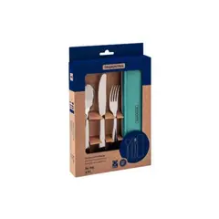 TRAMONTINA - Set De Cubiertos x 4 Pzas Acero Inox Con Estuche