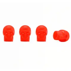 OEM - Tapas De Válvula Calabera Rojo Neón Universal 4Pcs