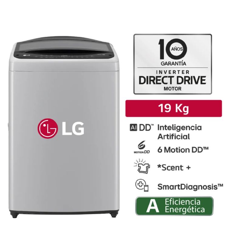 LAVADORA 19 KG CARGA SUPERIOR CON AI DD GRIS WT19DV6T