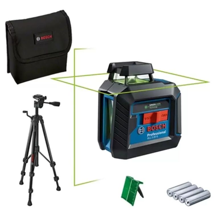 Nivel Laser líneas cruzadas 10mts GLL 2-20G Verde + Tripode Bt 150