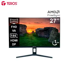 TEROS - Monitor 144Hz 1MS GAMER 27 FREESYNC Curvo FULL HD HDMI DP