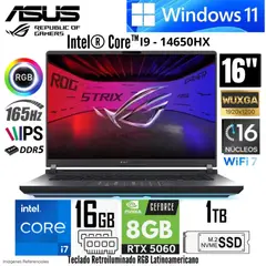 ASUS - Laptop Gamer ROG STRIX G16 G615JMR-AS74 GAMING Core™ i7-14650HX 1TB SSD 16GB 16
