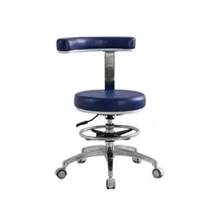 GENERICO - Taburete Médico Ergonómico con Apoyo de Brazos y Pistón Ajustable Giratorio 360°- Color Azul