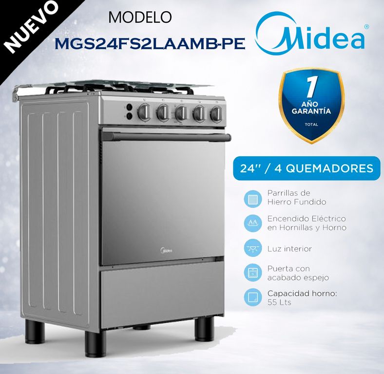 MGS24FS2LAAMB-PE - Cocina De Pie 1 Horno 4 Hornillas Gris 24"