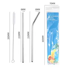 GENERICO - Pajitas de metal reutilizables, acero inoxidable rectas, curvadas, para vasos de 20 onzas