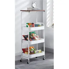 GENERICO - Mesa auxiliar - Carrito organizador multiuso con ruedas 4 Niveles