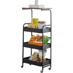 GENERICO - Mesa auxiliar - organizador multiuso con ruedas 4 Niveles