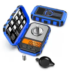 GENERICO - Balanza Digital Miligramos KA97 SF2204 50g x 0.001g + Pesas de Calibración - Azul