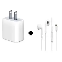 SMART - Pack Cargador 20W 14 Pro Max + Audifono Lightning Pro Premium