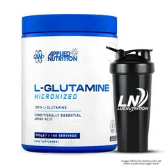 Applied Nutrition - L - Glutamina 500 G / L-Glutamina Powder - Sin Sabor + Shaker