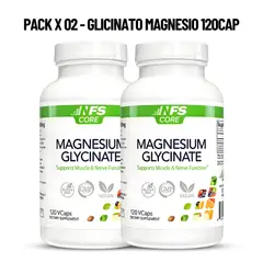 GENERICO - PACK X 02 - Glicinato de Magnesio 400 mg NFS Core - 120 Capsulas