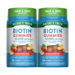 NATURE'S TRUTH - Pack de 2 Biotinas de 10.000mcg en 100 Gomitas