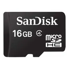 SANDISK - Memoria MicroSDHC 16GB Clase 4 SDSDQM-016G-B35A con Adaptador
