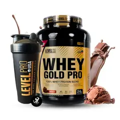 Level Pro - Proteina Whey Gold Pro 5.5 lbs + Shaker - Chocolate