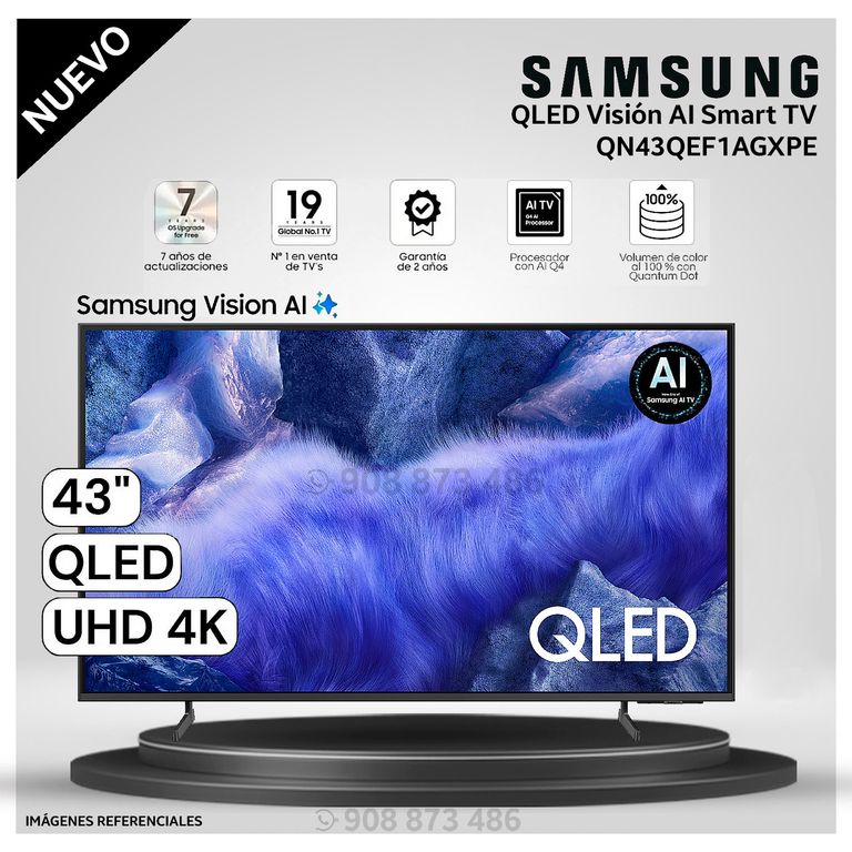 Televisor 43 Pulg. QLED Smart UHD 4K Vision Ai QN43QEF1AGXPE Modelo NUEVO