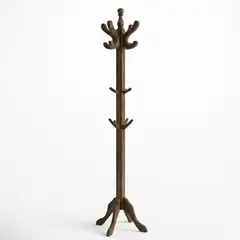 START FG - Perchero de Pie de Madera Marrón – 16 Ganchos, Elegante y Resistente para Ropa y Accesorios