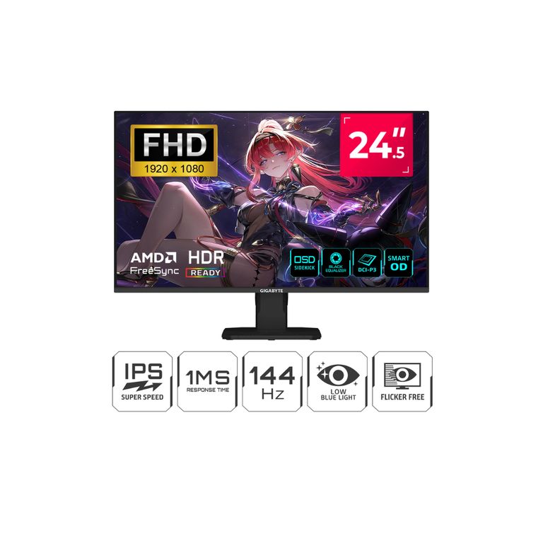 MONITOR GAMER GS25F14 24.5" FHD IPS 144HZ 1MS HDMI DP