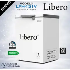 LIBERO - LFH-151V - Congelador Horizontal Con Puerta de Vidrio Interna 142L Blanca