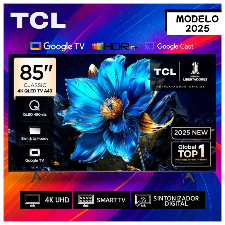 Televisor QLED 85" Pulg. UHD 4K Google TV 85A400 Smart TV - Negro