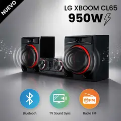 LG - Minicomponente XBOOM CL65 950W bluetooth, luces multicolor, Karaoke Star, bajos potentes