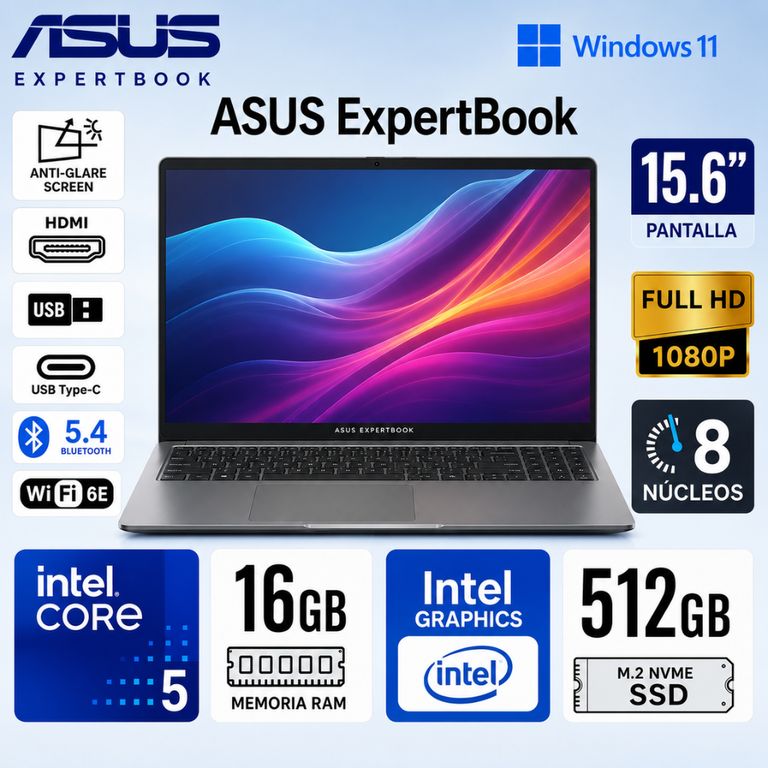 Laptop ExpertBook INTEL CORE 5-210H 16G 512GB 15.6"FHD P1503CVA-S72381