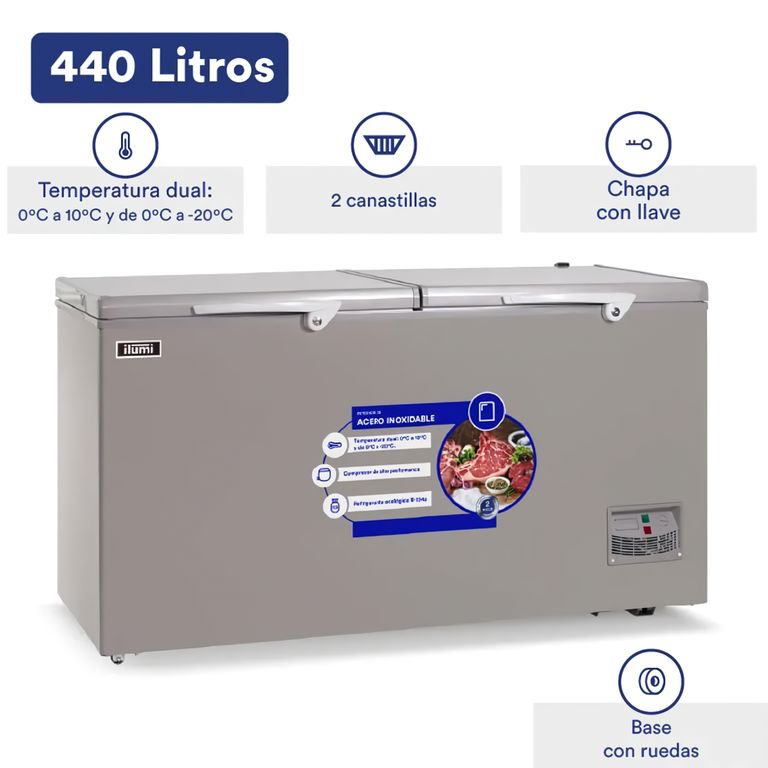 Congeladora Dual 440 Litros TFI-4402DG Gris
