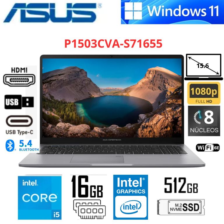 Laptop ExpertBook P1 P1503CVA-S71655 15.6 FHD Intel Core i5-13420H 16GB RAM 512GB SSD