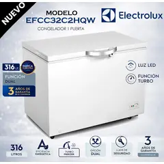 Electrolux - Congeladora Frost Horizontal 316 Litros EFCC32C2HQW