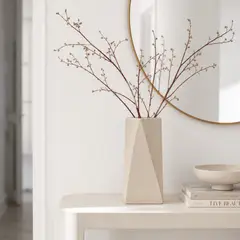 LAR DANIELSEN - Jarrón de cerámica beige texturizado 31.5 cm - Bue