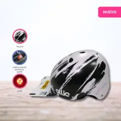 OLLIE - Casco Protector con Diseño y Luces para Niños «VELOX» WhiteBlack