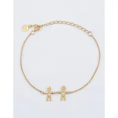 NATHALIE BIRD - Pulsera clásica de niño y niño plata con baño de oro 18k