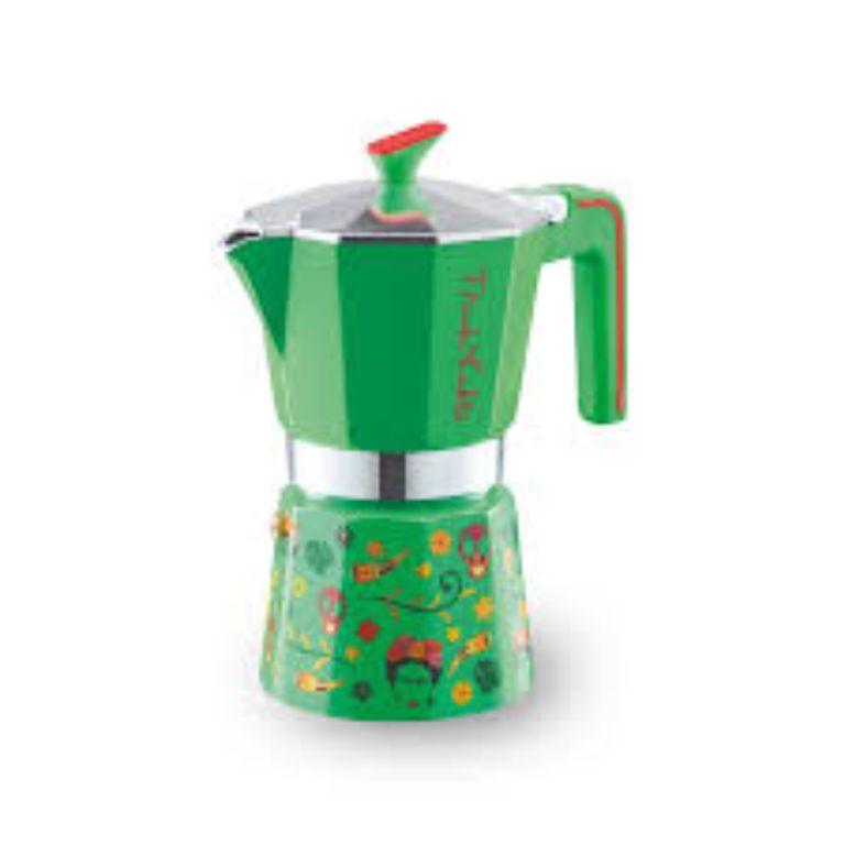 Cafetera Italiana Frida Kahlo Verde 2tz -