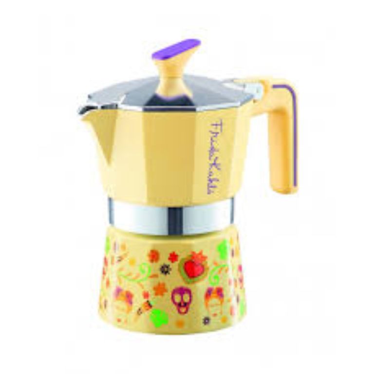 Cafetera Italiana Frida Kahlo Amarillo 2tz -