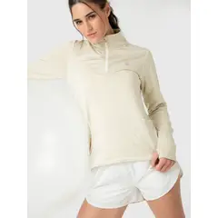 BSOUL - Polera Mujer Ls Half Zip Blanco