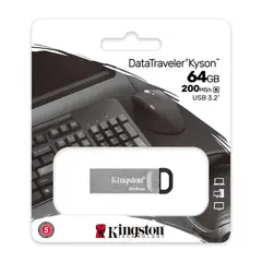 KINGSTON - Memoria USB DataTraveler Kyson 64GB USB 3.2 Metal Alta Velocidad