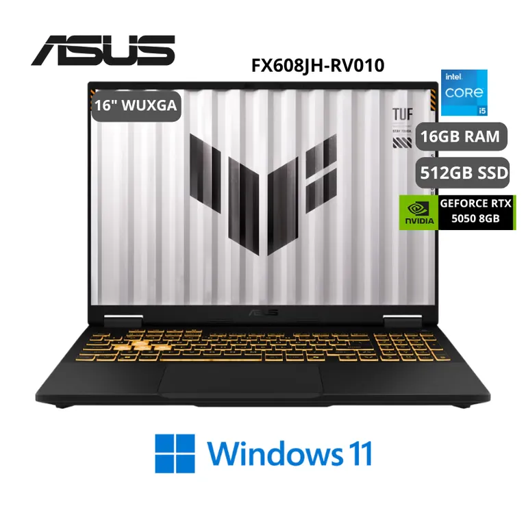 Laptop TUF F16 FX608JH-RV010 Intel Core I5-13450HX 16GB 512GB SSD RTX 5050-8GB WIN11 16 90NR0MH1-M00210
