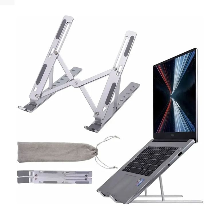 SOPORTE PARA LAPTOP DE ALUMINIO PLEGABLE PREMIUM 7 NIVELES DE INCLINACION