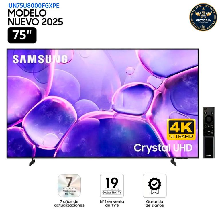 Televisor 75 Pulg. Crystal Smart Tizen TV UHD 4K UN75U8000FG-Modelo Nuevo