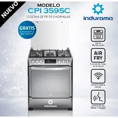 INDURAMA - CPI-3595C - Cocina Smart 30 Pulgadas 5 Hornillas Croma